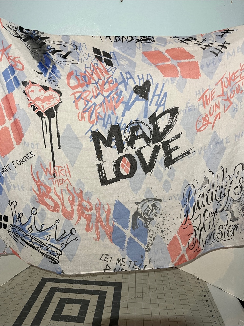 Mad Love Graphic Harley Quinn scarf